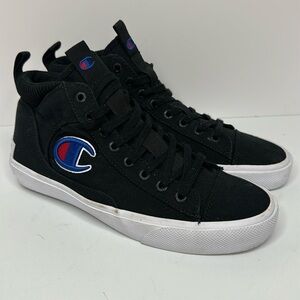 Champion Mens Life Fringe Hi Canvas Black Sneaker Shoes Size 8M